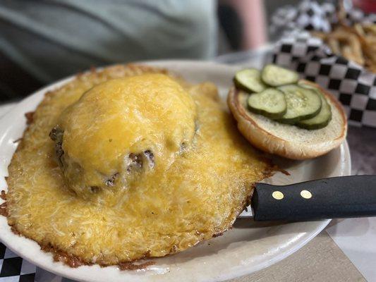 Almost 1 pound of cheese burger