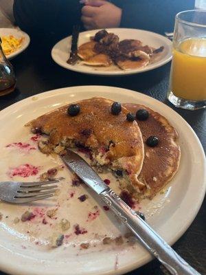 Blueberry pancakes and choc chip