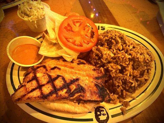 Chipotle blackened Salmon with Dirty Rice