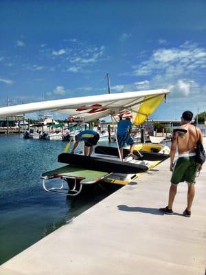 Getting the glider ready for flight