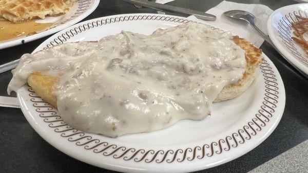 Two Grilled Biscuits & Sausage Gravy