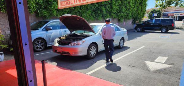 He checked under the car and everything. Great work!