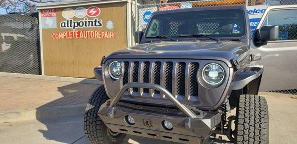 Custom jeep headlight installation and wiring