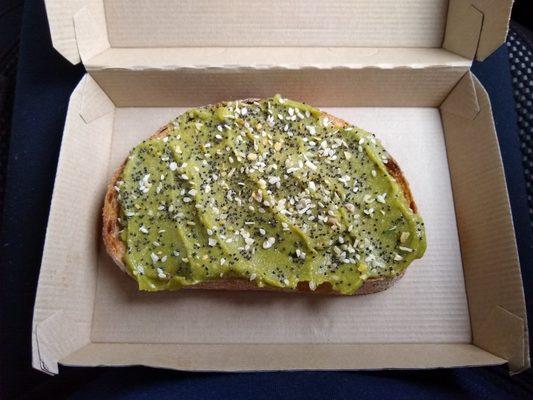 Family Dunkin' drive-thru stop. Avocado Toast.