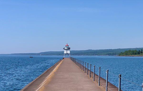 Great lighthouse perspective at Agate Bay.