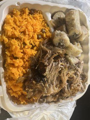 $15. Rice beans, meat and one side