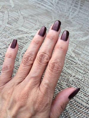 Tried a new color for my No Chip Manicure.   I can't stop saying it but Lena does an AMAZING job.