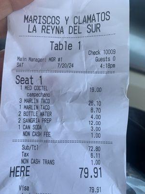 What a scam--we ordered 3 for $12-instead they pulled a bait & switch charging 3 for $28, we requested water, they charged us for bottled!