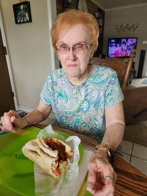 Aunt's first time trying. She ate the whole thing! Loved the kebab wrap!