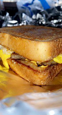 Sausage egg and cheese sandwich