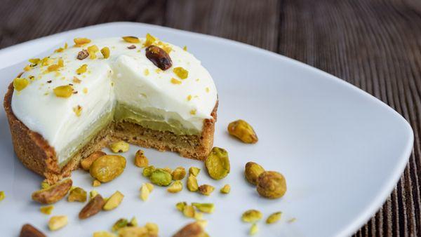 Pistachio orange blossom tart