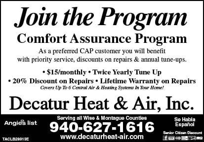 our affordable Comfort Assurance Program