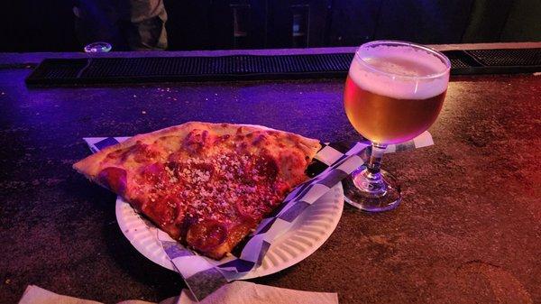 Pizza Slice and Beer