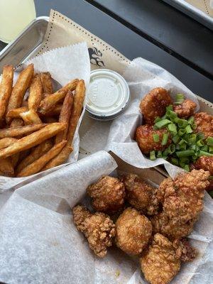 Parmesan Garlic and Thai Spice with Seasoned Fries