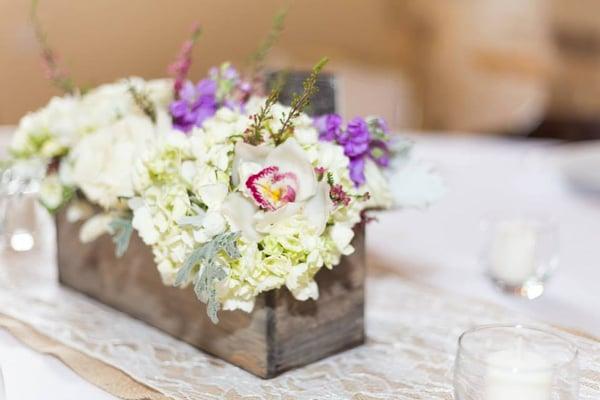 The table center pieces Tamme made for our "Brazil-meets-country-French" wedding.