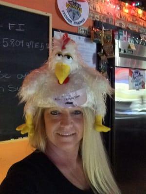 Gotta love the chicken hats !