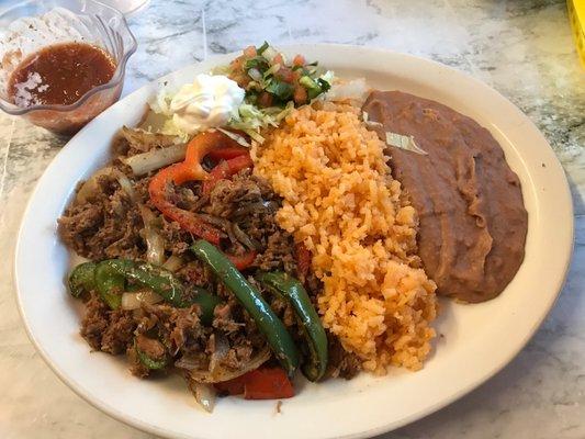 Beef fajitas