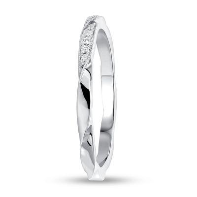 18 Karat White Gold Diamond Band