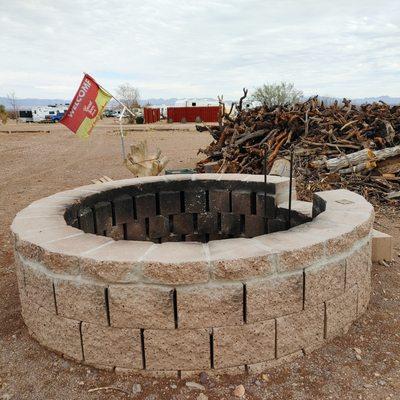 Mesquite at the firepit piled high