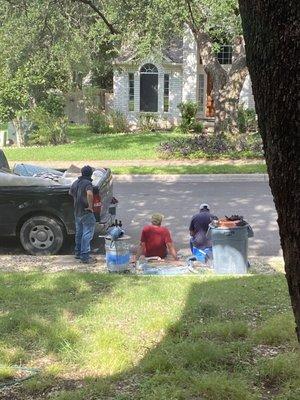 Here are the "Pros" sitting on the curb waiting for the con man at the office to proceed.