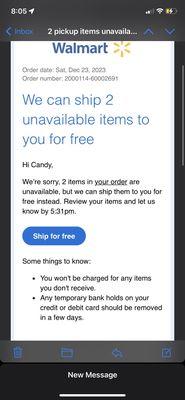 Again two items unavailable NOT 10!