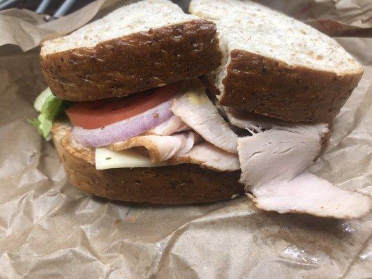 Turkey and Swiss sandwhich