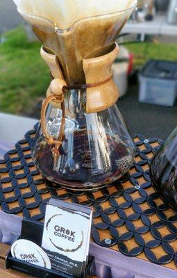 Brewing coffee in a Chemex