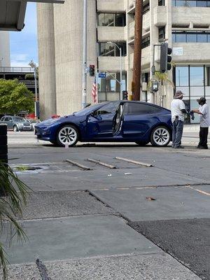 Carlos making sure my 2022 Tesla Model 3 has received the best job well done! Tip them well as they do the best work in Los Angeles, CA.