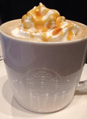 Caramel latte with whip cream