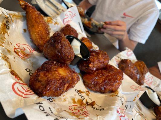 Lemon pepper, Korean, spicy chicken wings