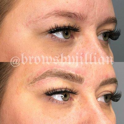 Initial session of microblading