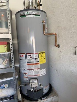 New gas water heater