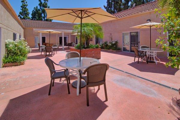 Interior courtyard for resident and family use.