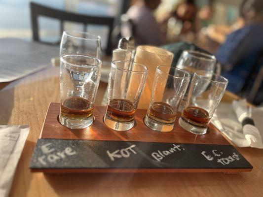 Bourbon flight - Eagle rare is a must try!