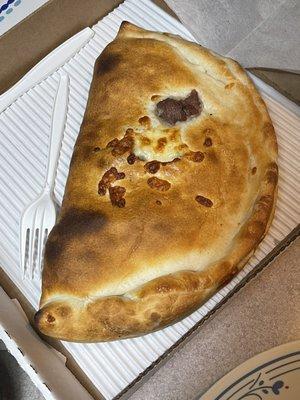 Stromboli with steak, onion and sauce!