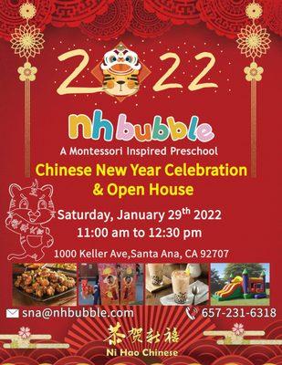 Please join us to celebrate Chinese New Year  Fun activities, entertainment and food provided.