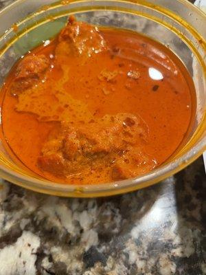 Very oily watery butter chicken- the taste was fine though