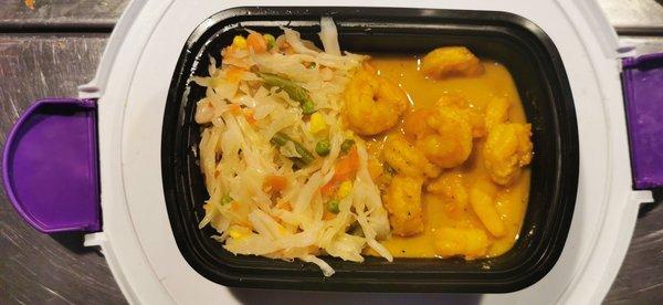 Coconut Curry Shrimp n mix steamed vegetables