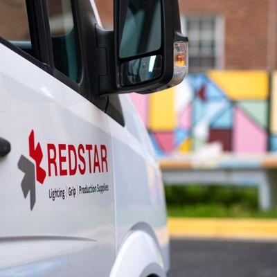 Red Star Rentals 1-ton grip van on location.