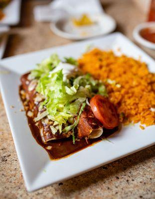 Special Lunch #8--enchiladas with poblano sauce