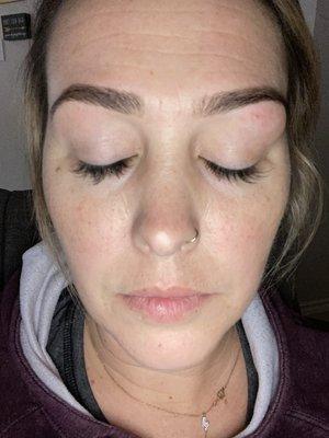 Brow threading and tinting