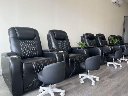 Foot reflexology stations. Our massage spa is brand new, as is all of our furniture!