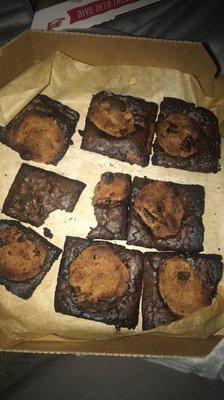 Burnt brownies. Thanks Dominos. Called 3 times after my food was delivered and no one would answer the phone.