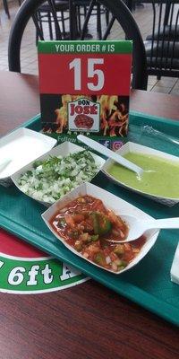 Salsas from the salsa bar