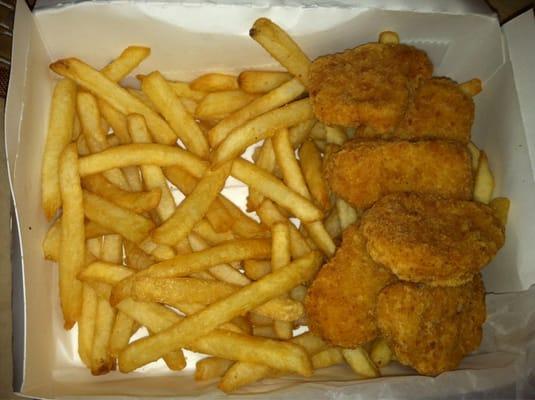 Chicken Nuggets & Fries: Did they rob the local McDonald's??? It's not chicken.