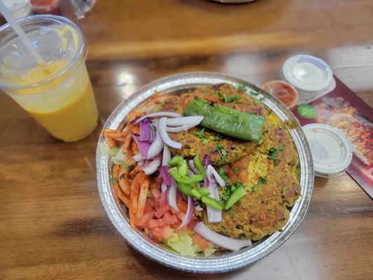 Chapli platter with mango lassi 
 :-D