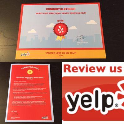 People Love Us On yelp! 2016 Recipient!!