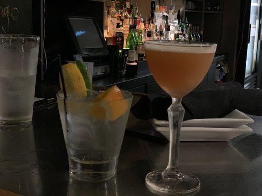 Cozy  corner spot at bar in back of first floor. Seats facing bar are better for eating as they have a lower counter height