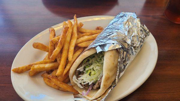 Gyro with fries