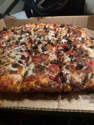 Deep dish pepperoni and beef